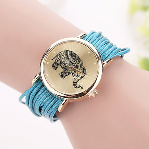 Leather Bracelet Feminino Clock