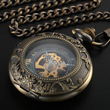 Steampunk Skeleton Bronze Pocket Watch