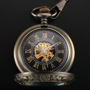 Steampunk Skeleton Bronze Pocket Watch