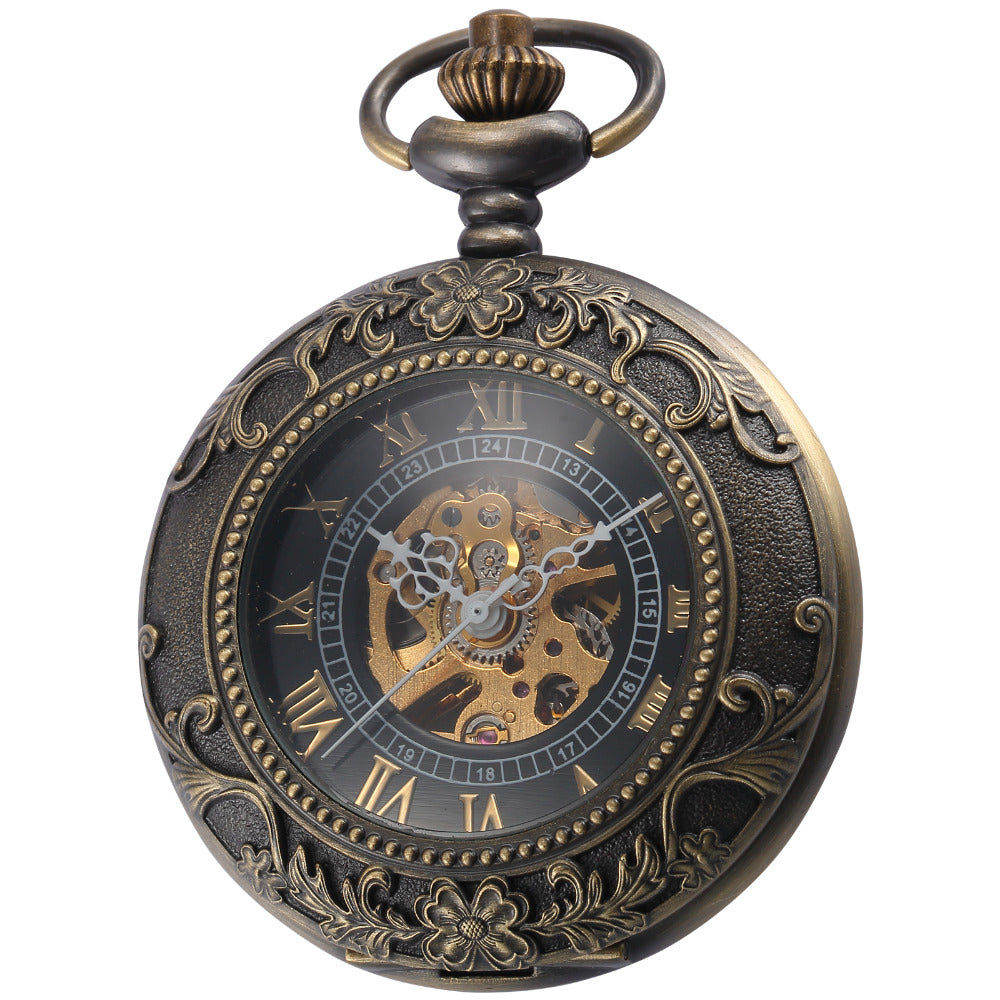 Steampunk Skeleton Bronze Pocket Watch