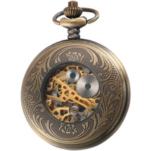 Steampunk Skeleton Bronze Pocket Watch