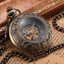 Steampunk Skeleton Bronze Pocket Watch