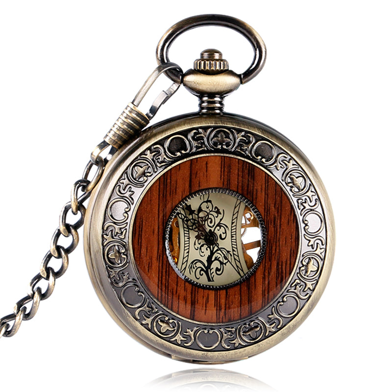 Retro Luxury Wood Pocket Watch