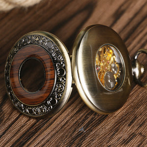 Retro Luxury Wood Pocket Watch