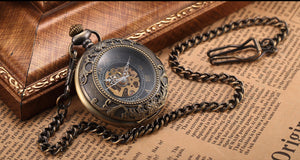 Steampunk Skeleton Bronze Pocket Watch